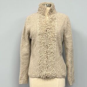 Country Shop Lambswool & Rabbit Cardigan Sweater Vintage Women’s Medium Oatmeal